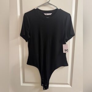 SO Women's Classic Black Ribbed Bodysuit